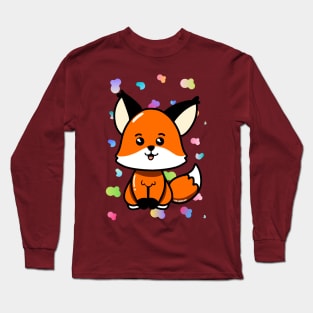 Super cute fun adorable small baby fox cub Long Sleeve T-Shirt